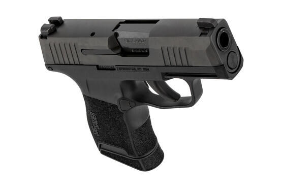 P365 compact handgun from SIG Sauer with reversible magazine release and accessory rail